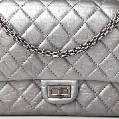 Chanel Metallic Aged Calfskin Quilted 2.55 Reissue 226 Flap Silver 10 of 11