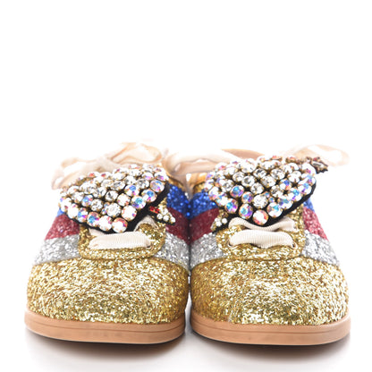 Gucci Glitter Fabric Pierced Heart Falacer Sneakers 39 Gold 2 of 10