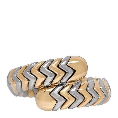 Bulgari 18K Yellow Gold Stainless Steel Spiga Tubogas Ring 54 6.75 1 of 5