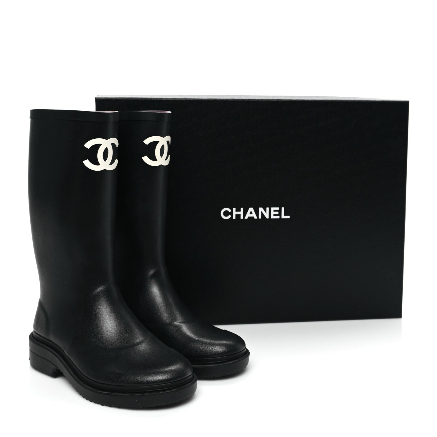 Chanel Caoutchouk CC High Boots 36 Black 8 of 8