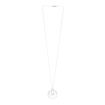 Tiffany Sterling Silver Diamond Large Garden Flower Pendant Necklace 3 of 5
