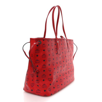 MCM Visetos Large Liz Reversible Shopper Tote Candy Red 4 of 16