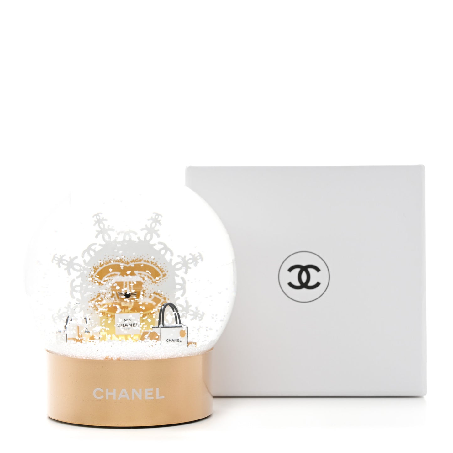 Glass N°5 Perfume Bottle Snow Globe
