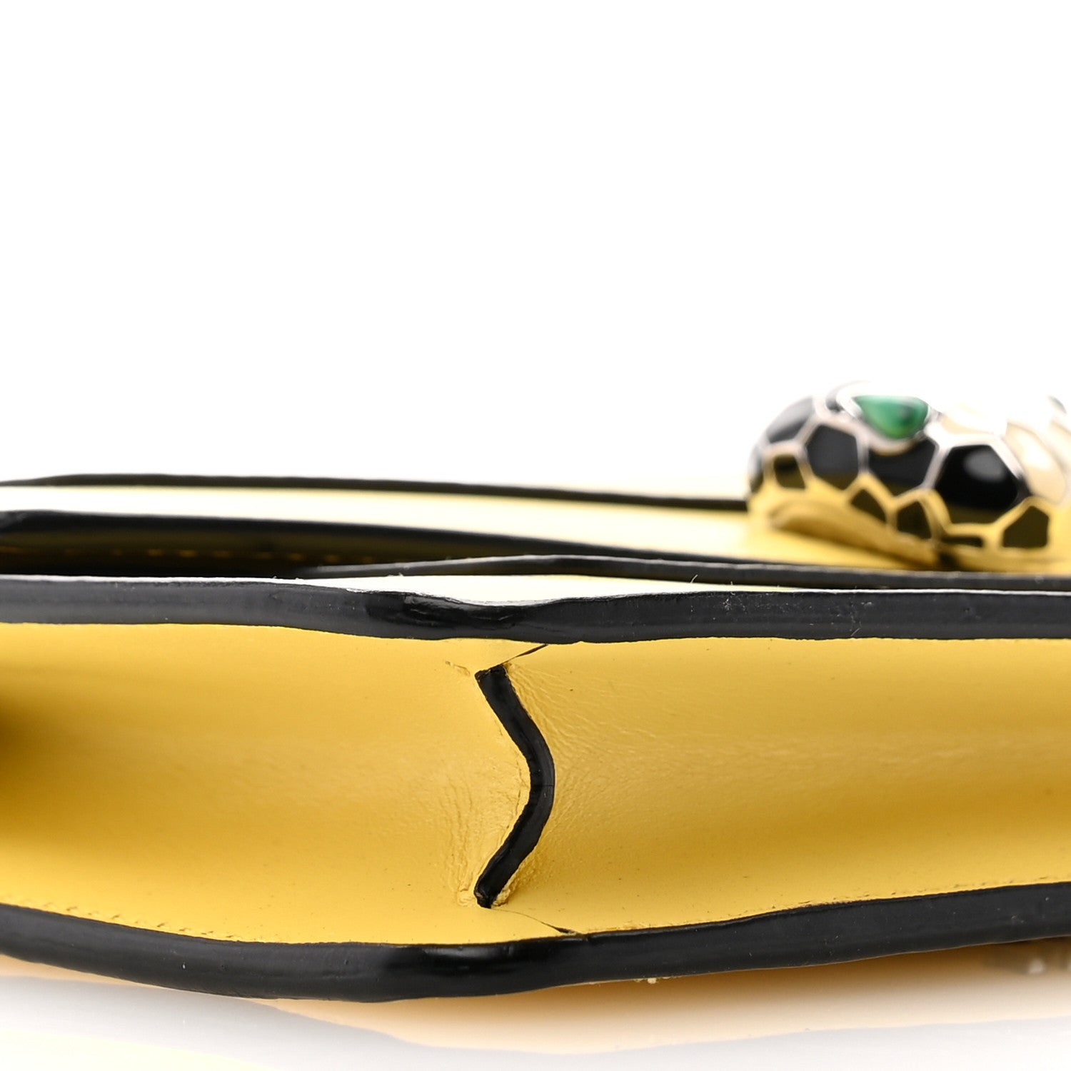 Bulgari Calfskin Mini Serpenti Forever Flap Clutch Yellow 9 of 12