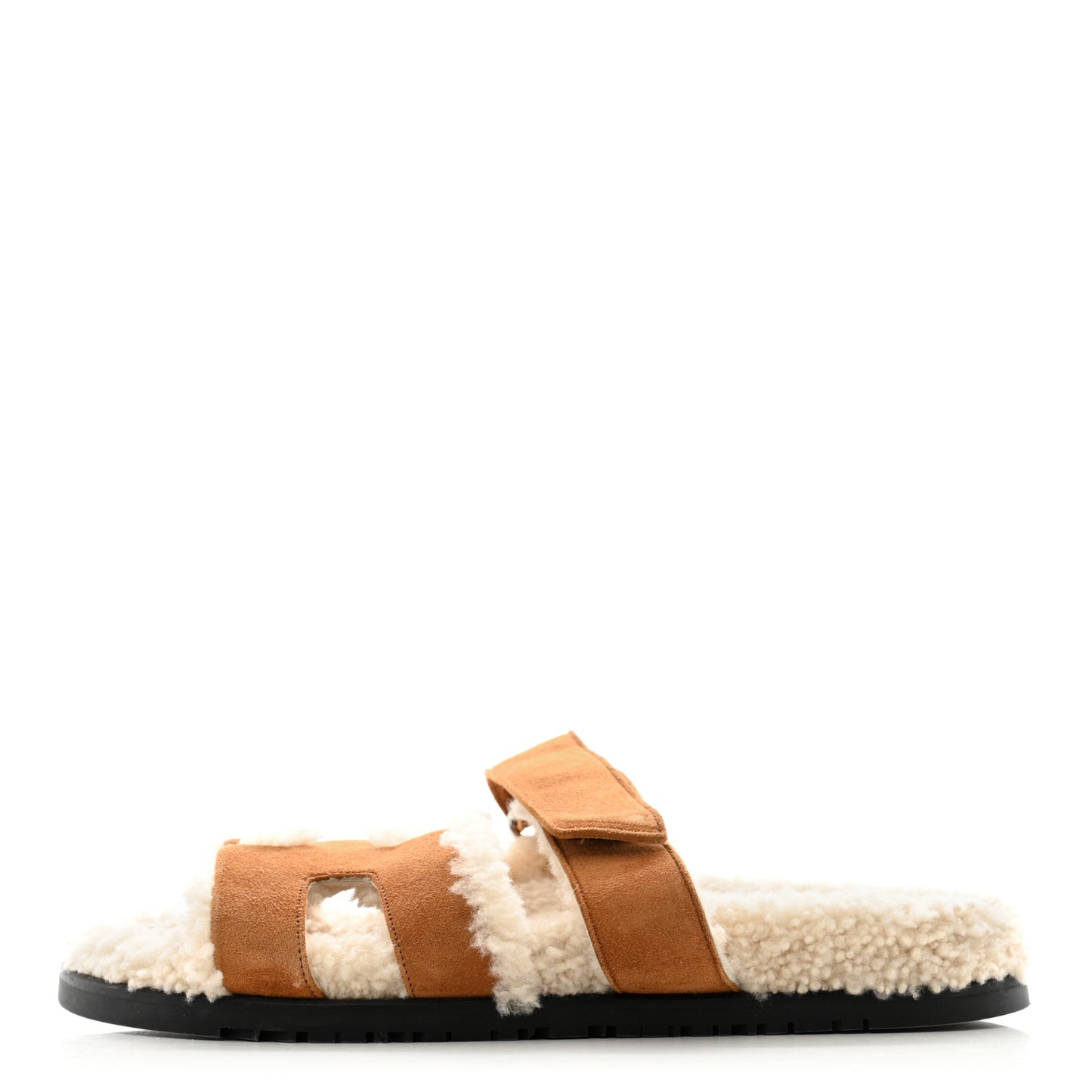 Suede Goatskin Woolskin Womens Chypre Sandals 40 Naturel Ecru