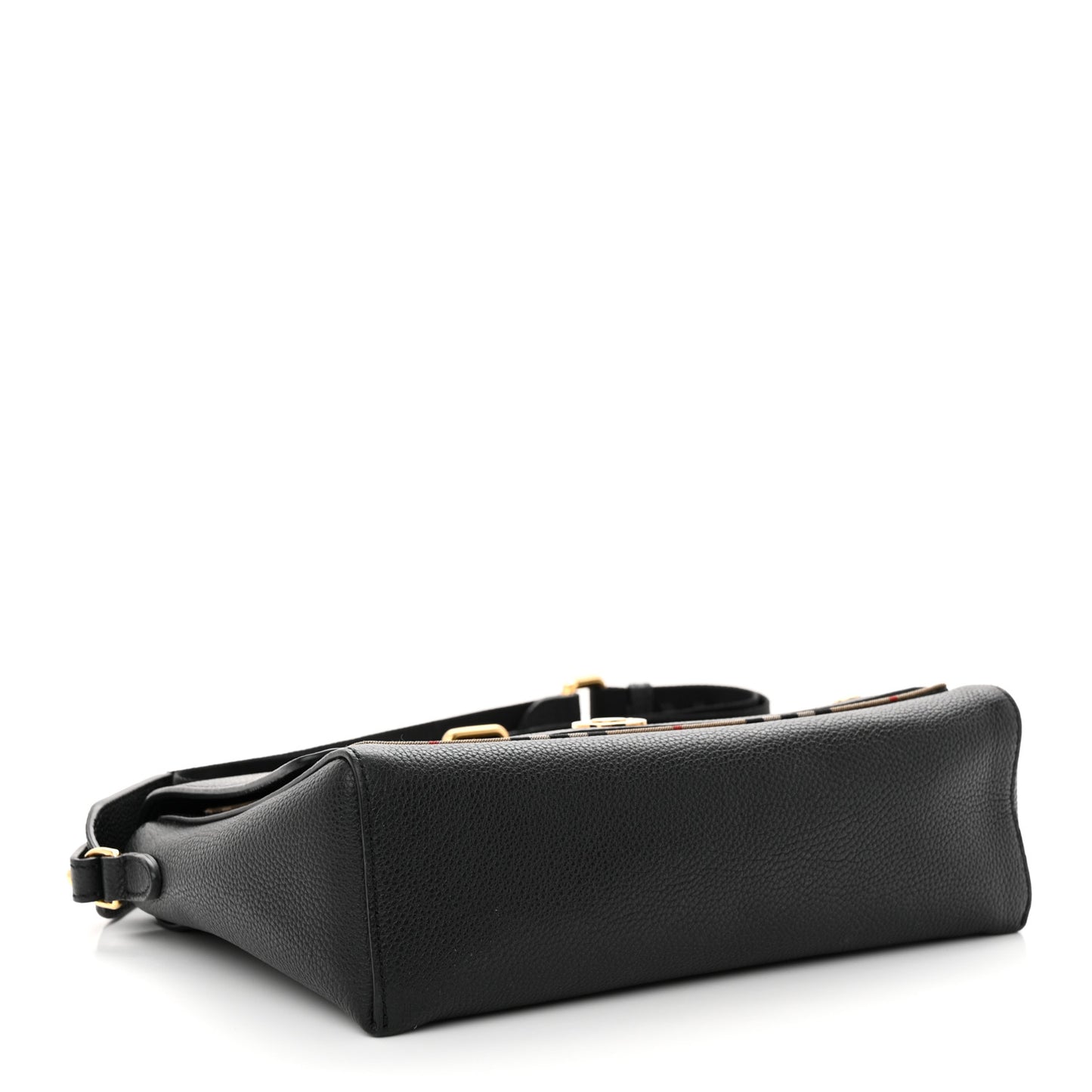 Grainy Calfskin Vintage Check Note Crossbody Bag Black