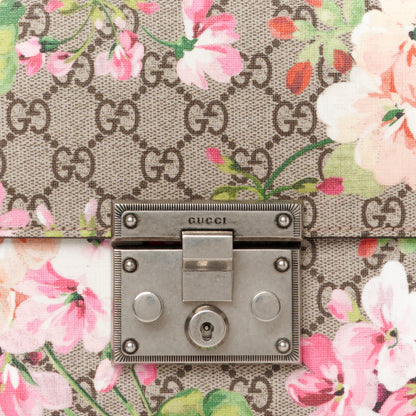Gucci GG Supreme Monogram Blooms Medium Padlock Shoulder Bag Beige Multicolor Dry Rose 8 of 10