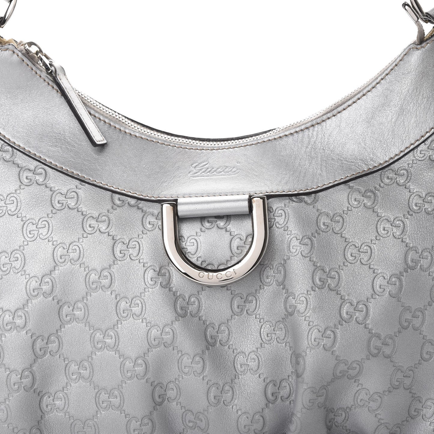 Guccissima Large D Gold Hobo Silver