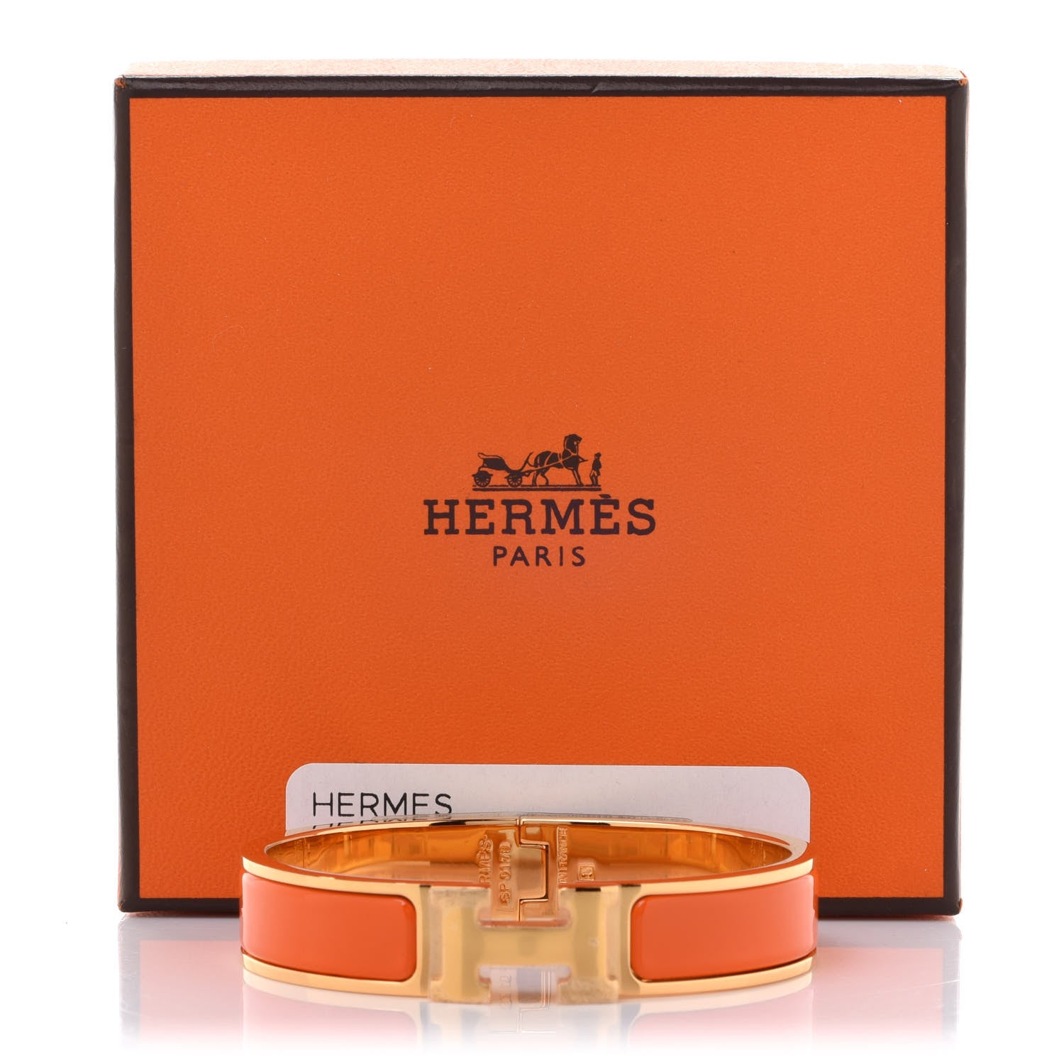 Hermes Enamel Narrow Clic Clac H Bracelet PM Orange 6 of 6