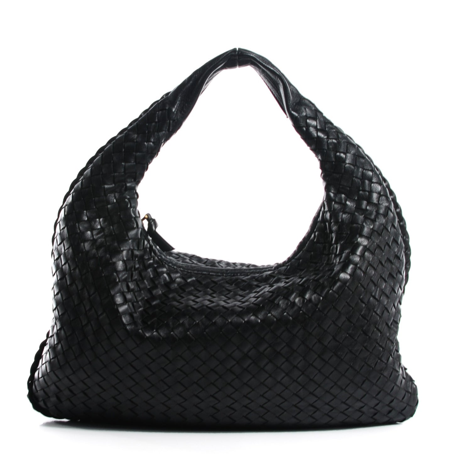 Nappa Intrecciato Medium Veneta Hobo Nero Black