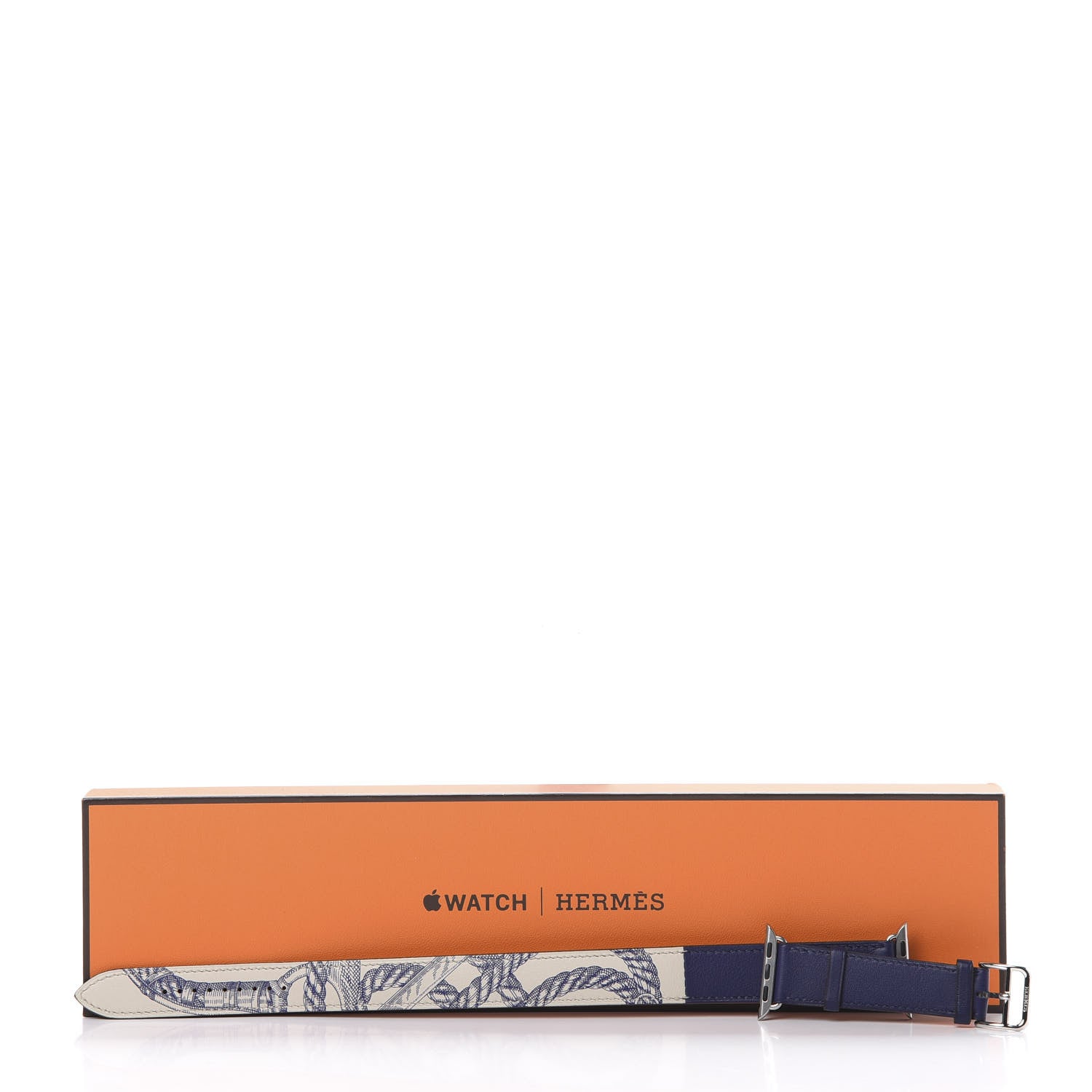 Hermes Swift Cavalleria Print 40mm Apple Watch Double Tour Strap Encre Beton 5 of 5