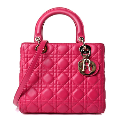 Christian Dior Lambskin Cannage Medium Lady Dior Pink 2 of 7