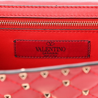 Valentino Garavani Lambskin Rockstud Spike Wallet on Chain Red 6 of 10