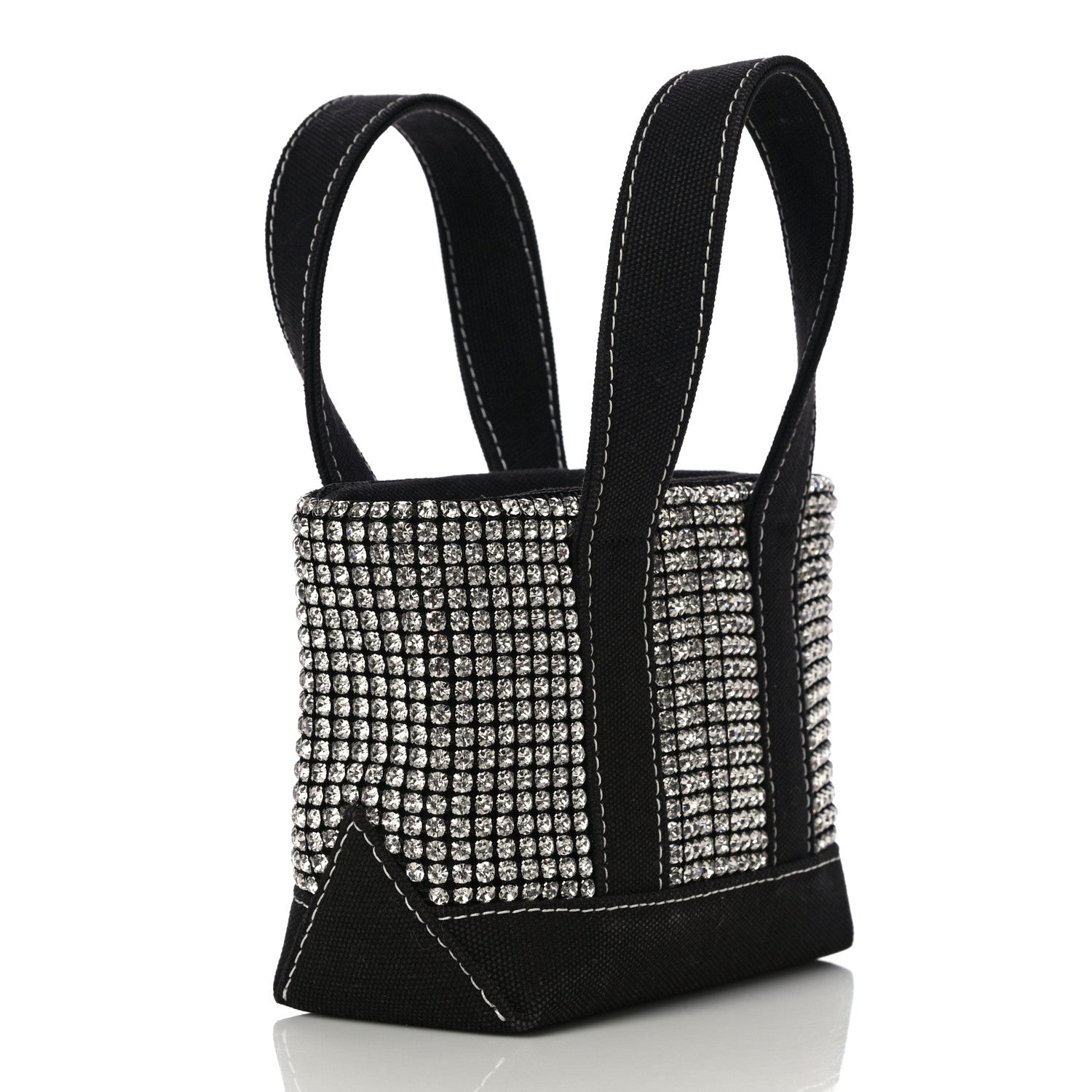 Alexander Wang Mesh Crystal Rhinestone Mini Cruiser Tote Black Silver 3 of 13