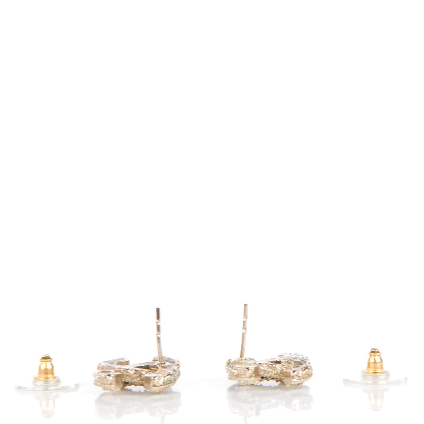 Enamel CC Baroque Earrings Black Gold