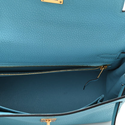 Hermes Togo Kelly Retourne 25 Bleu Du Nord 5 of 10