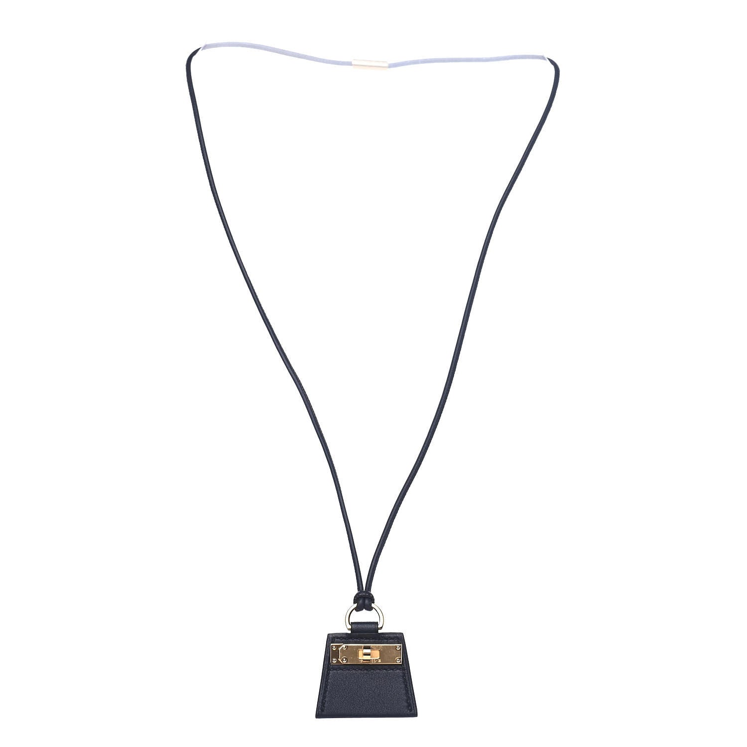 Hermes Swift Small Monpetitkelly Pendant Necklace Bleu Indigo 2 of 4
