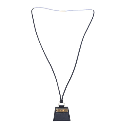 Hermes Swift Small Monpetitkelly Pendant Necklace Bleu Indigo 2 of 4