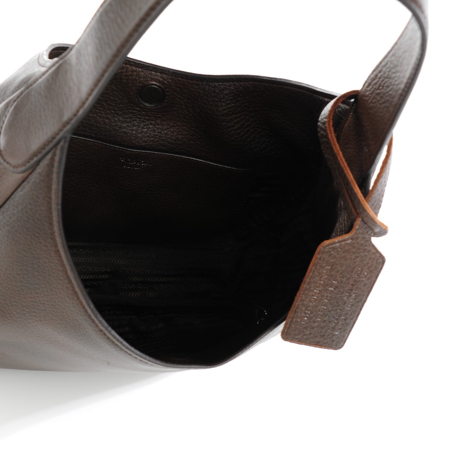 Prada Cervo Deerskin Zipper Detail Hobo Bruciato 2 of 7