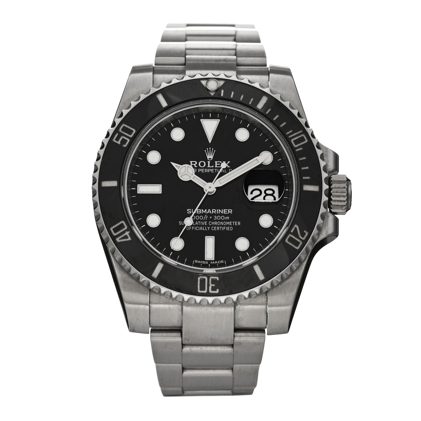 Stainless Steel 40mm Oyster Perpetual Submariner Date Watch Black 116610LN