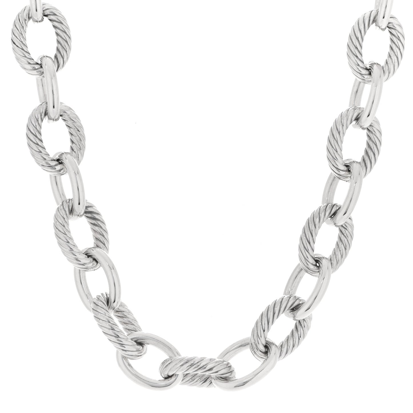 Sterling Silver 16mm Large Oval Link Necklace