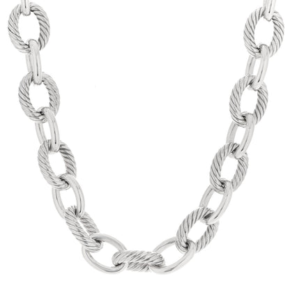 David Yurman Sterling Silver 16mm Large Oval Link Necklace 1 of 6