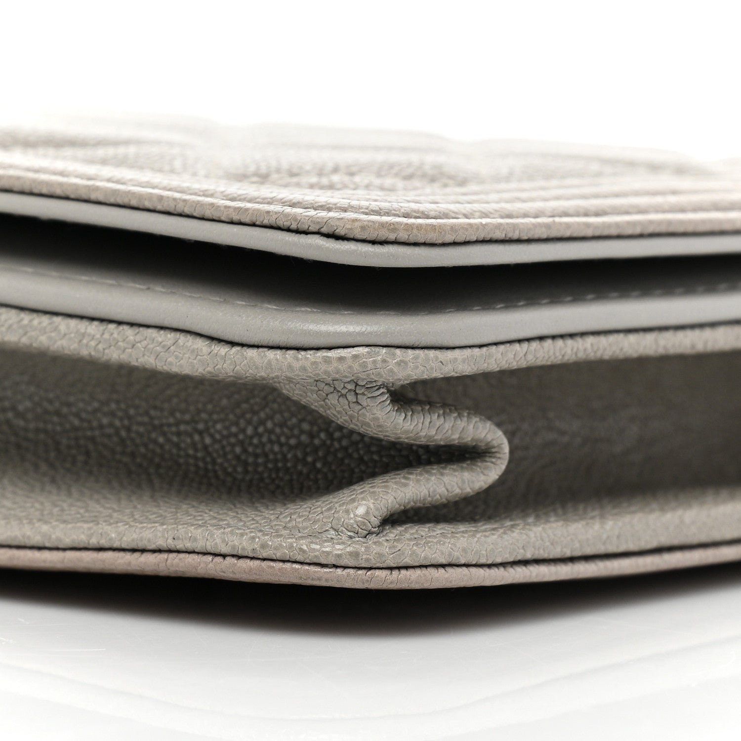 Chanel Caviar Quilted Boy Wallet On Chain WOC Grey 9 of 17