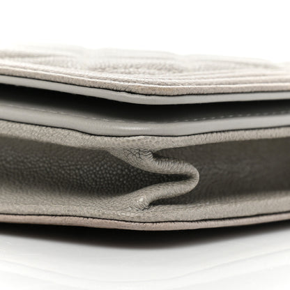 Chanel Caviar Quilted Boy Wallet On Chain WOC Grey 9 of 17