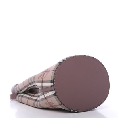 Burberry Haymarket Check Colours Small Lorne Bucket Crossbody Light Elderberry 3 of 12