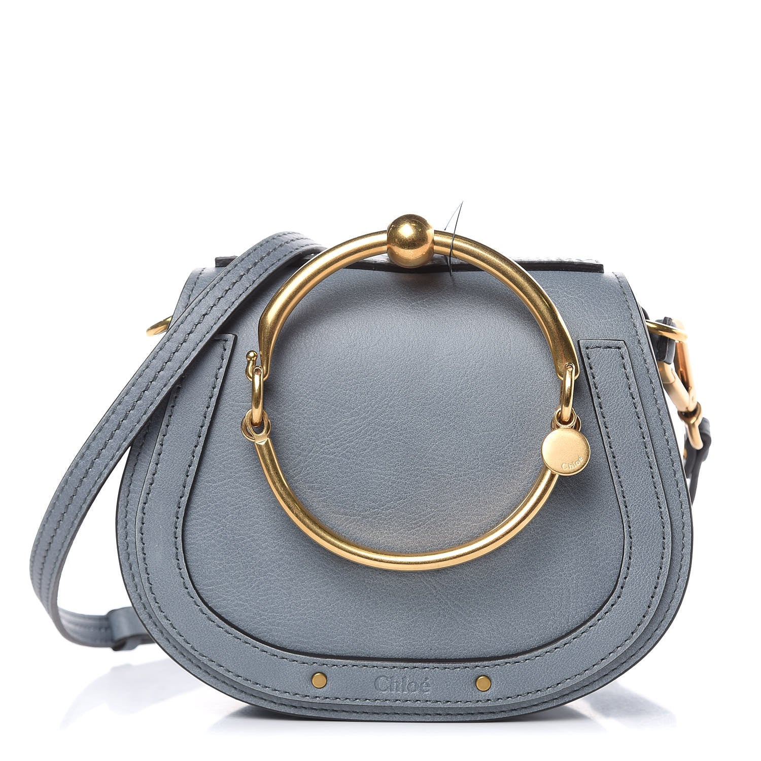 Chloe Calfskin Suede Small Nile Bracelet Bag Cloudy Blue 1 of 9