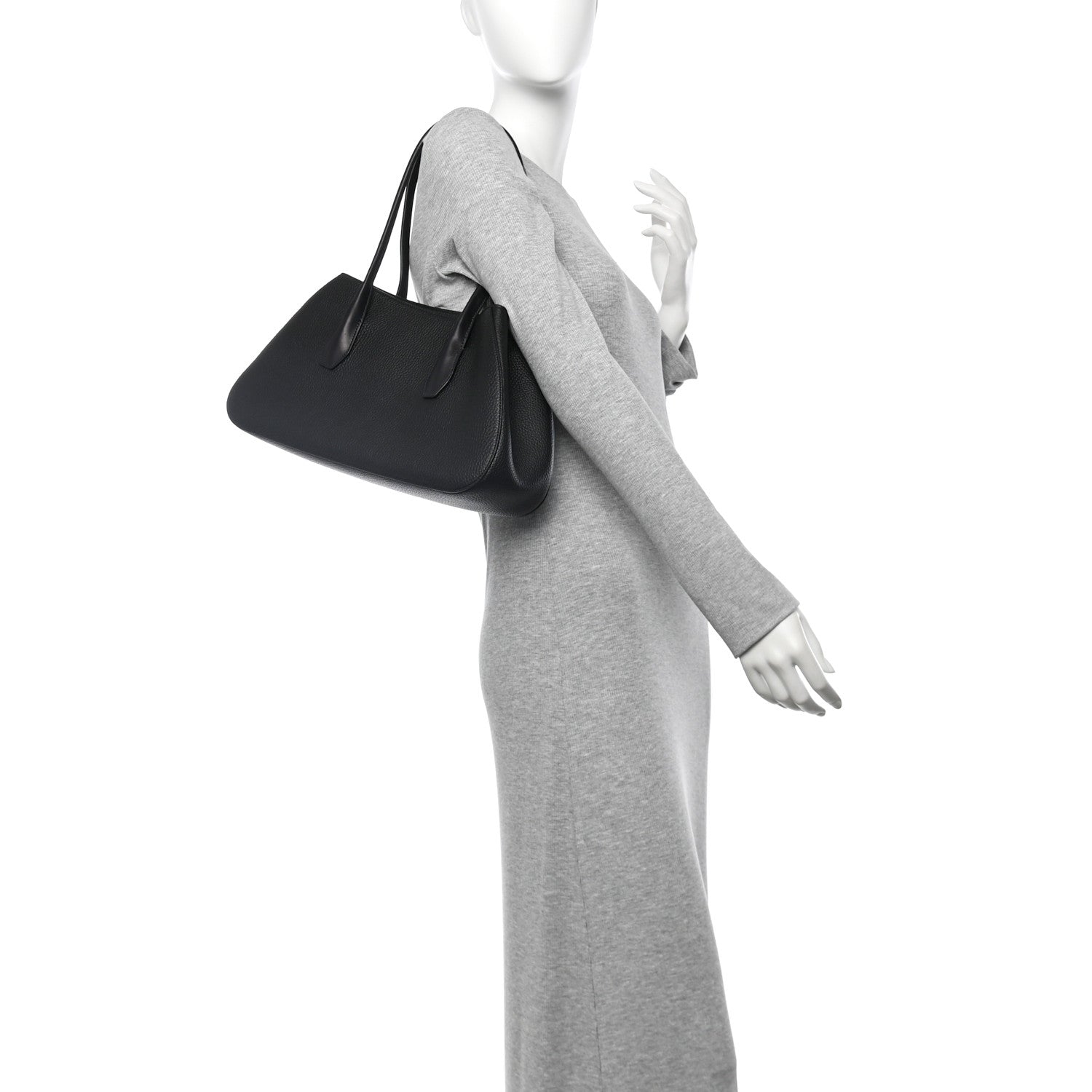 The Row Grained Calfskin Alger Shoulder Bag Black 2 of 9