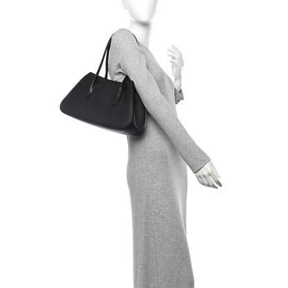 The Row Grained Calfskin Alger Shoulder Bag Black 2 of 9