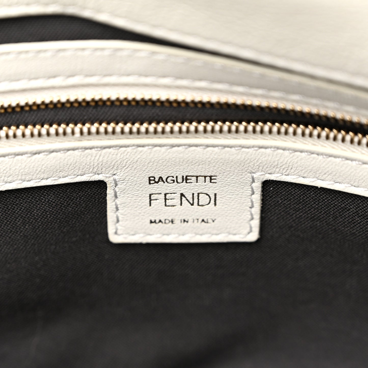 Nappa FF 1974 Embossed Baguette White