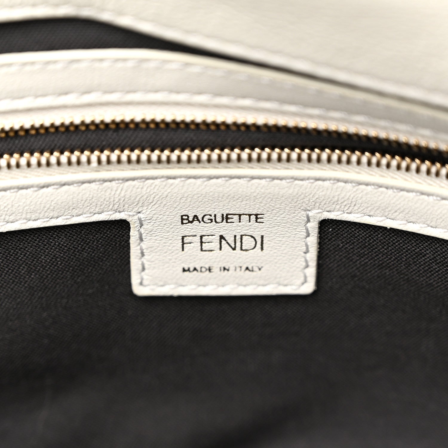 Fendi Nappa FF 1974 Embossed Baguette White 6 of 10