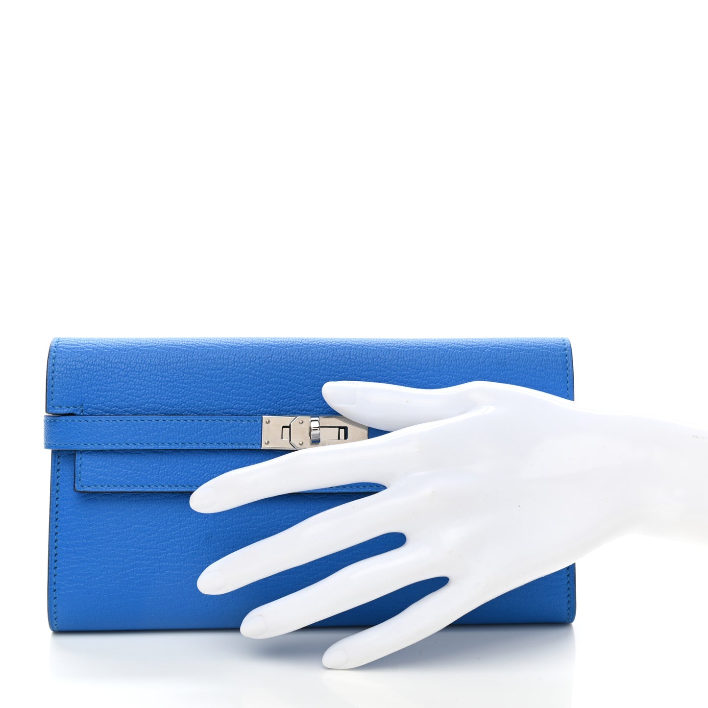 Chevre Mysore Kelly Longue Wallet Bleu Hydra