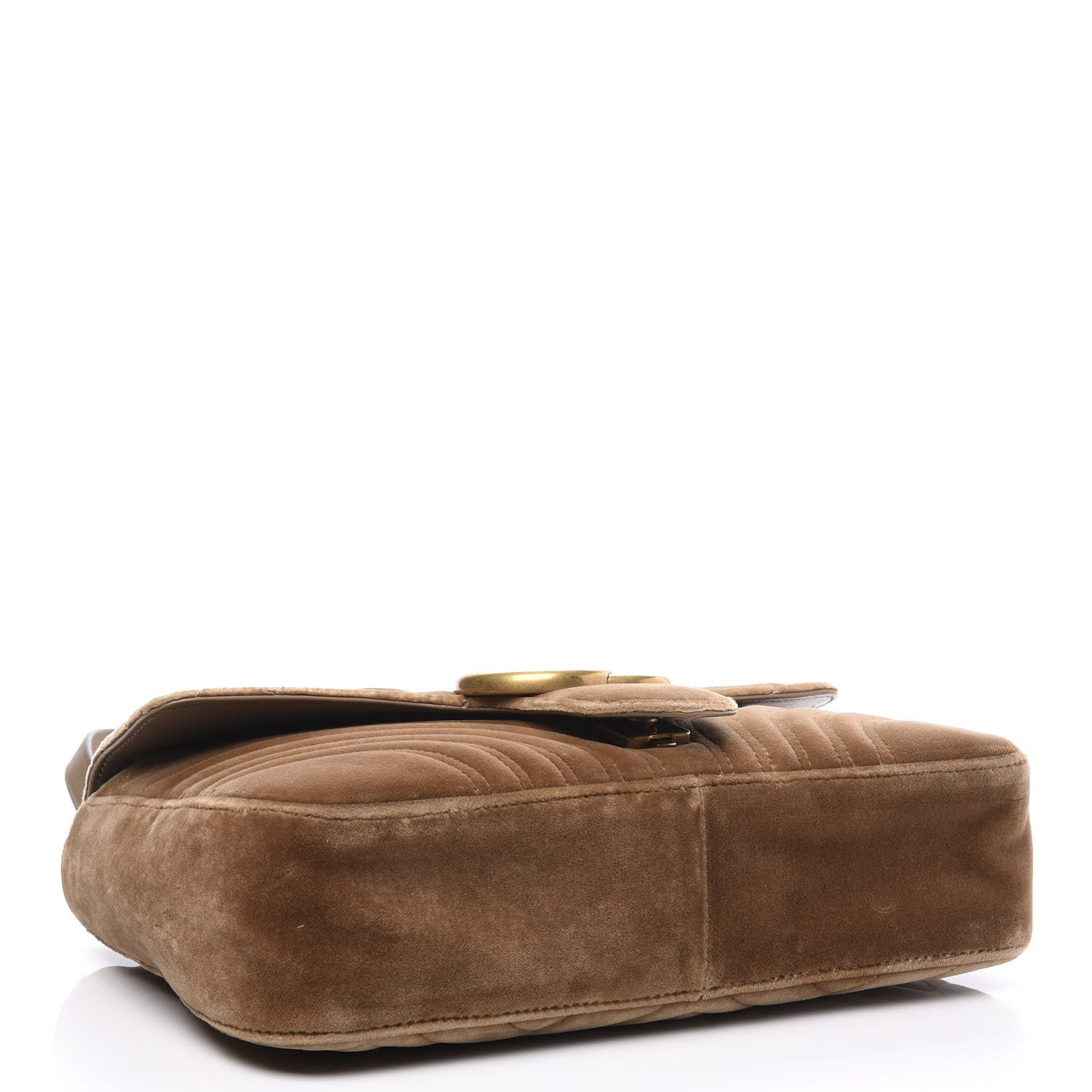 Gucci Velvet Matelasse Medium GG Marmont Shoulder Bag Taupe 2 of 10