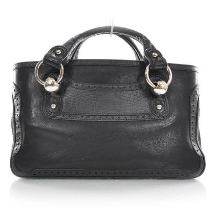Celine Crocodile Embossed Leather Boogie Satchel Black 1 of 10