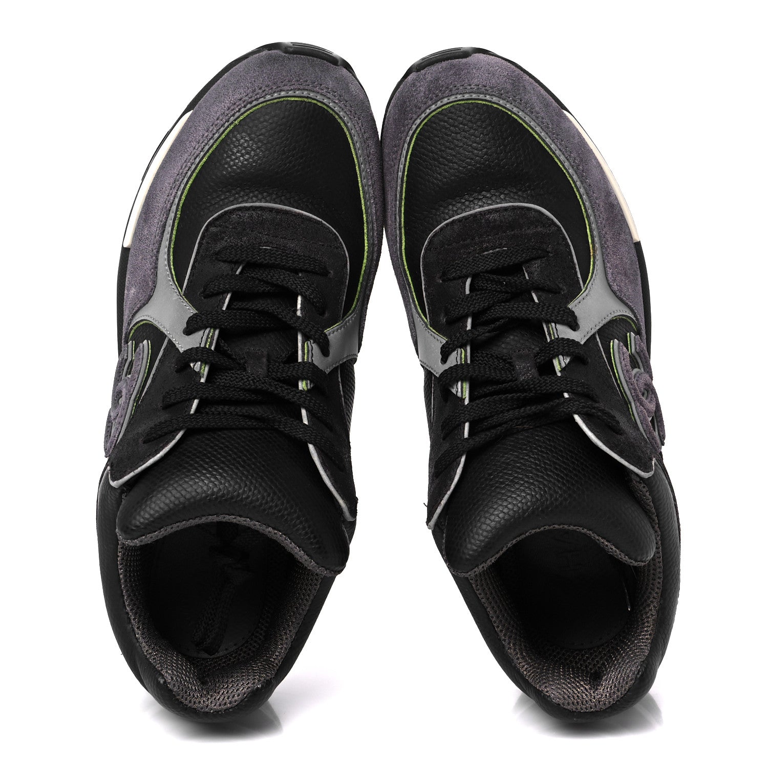 Chanel Calfskin Suede CC Sneakers 36.5 Black Dark Grey Green 2 of 10