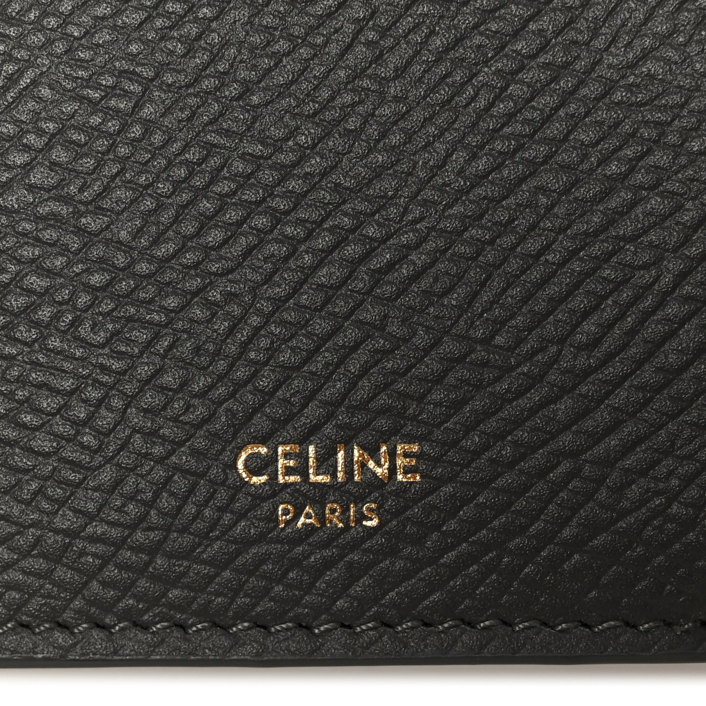 Grained Calfskin Zipped Card Holder Grey
