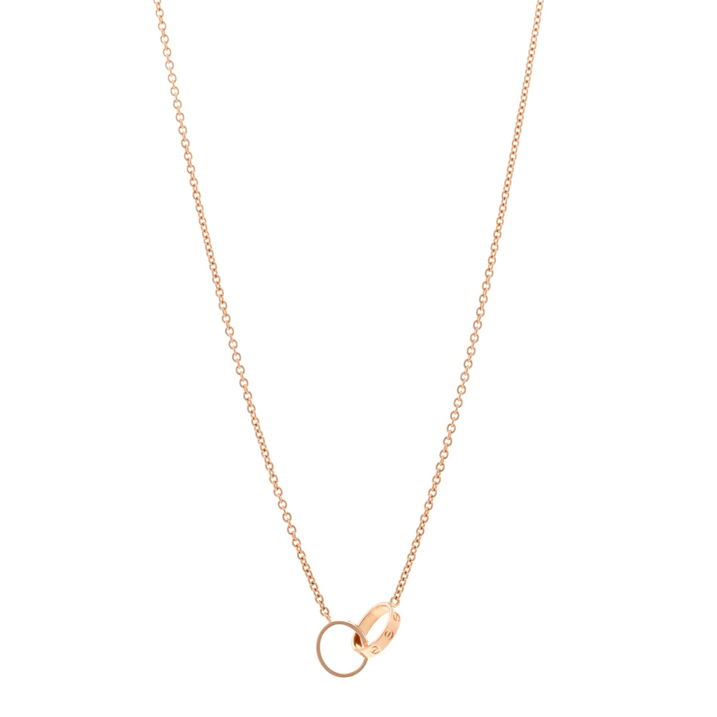 18K Pink Gold Interlocking LOVE Necklace