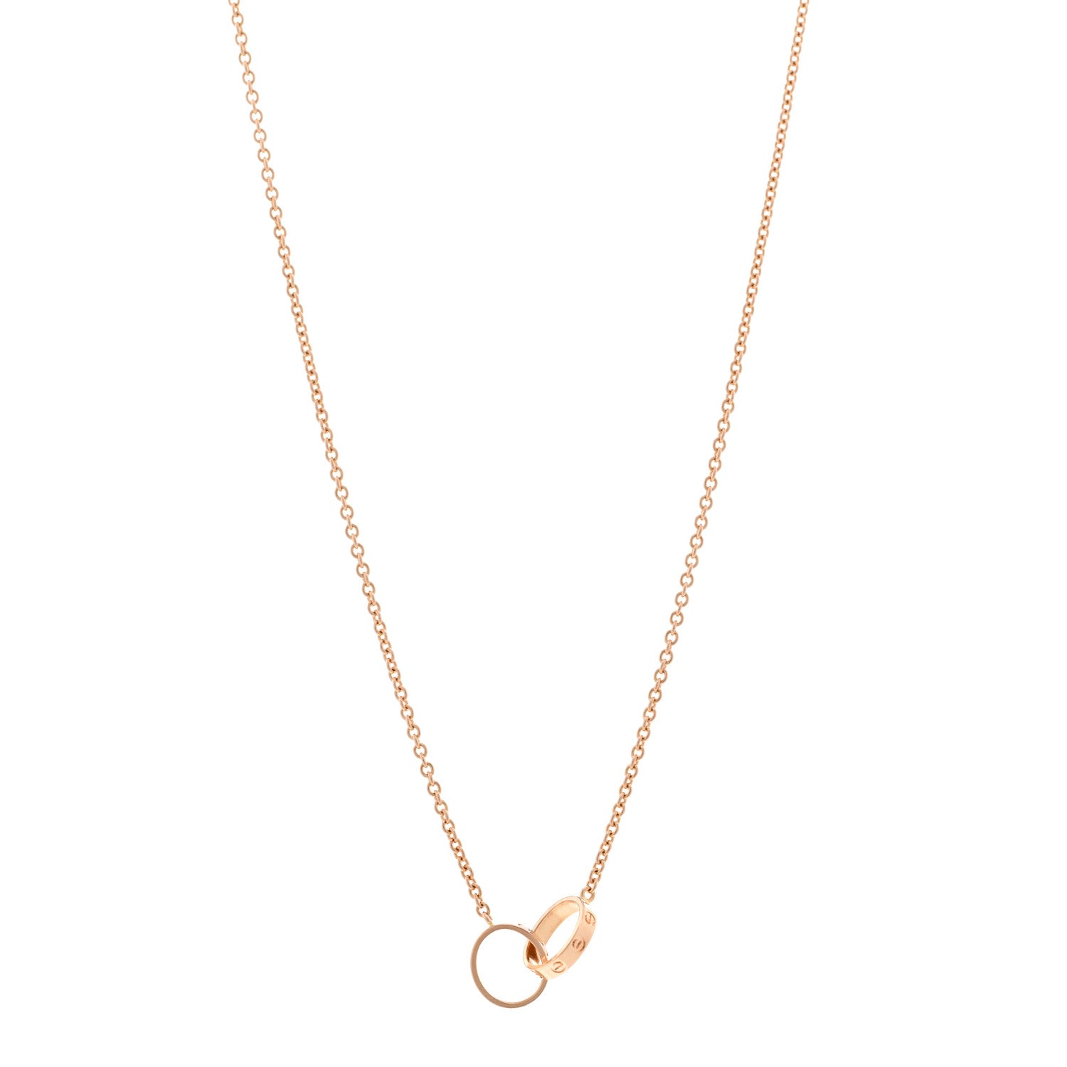 Cartier 18K Pink Gold Interlocking LOVE Necklace 1 of 4