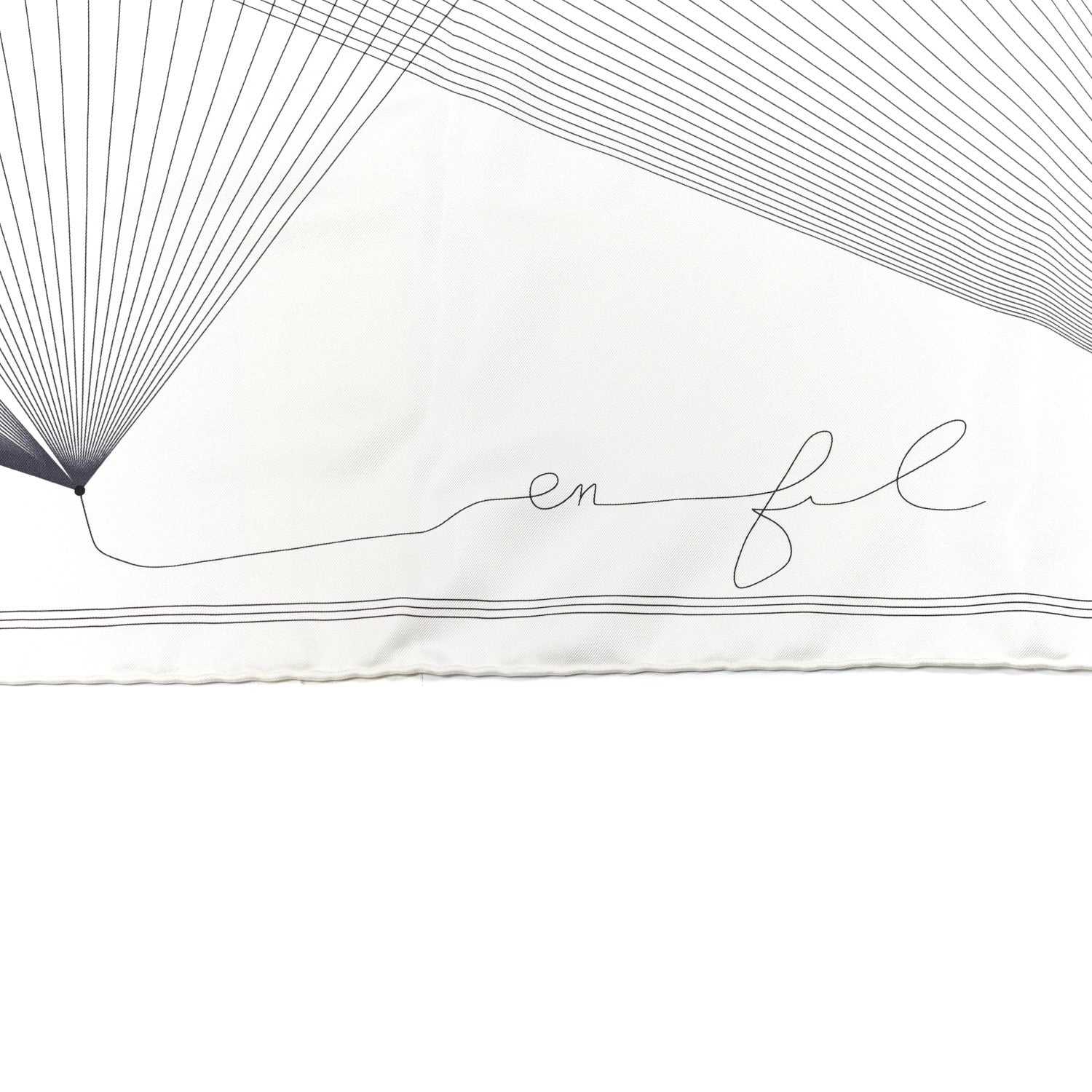 Hermes Silk Hiver H En Fil Scarf 140 White Anthracite 5 of 5