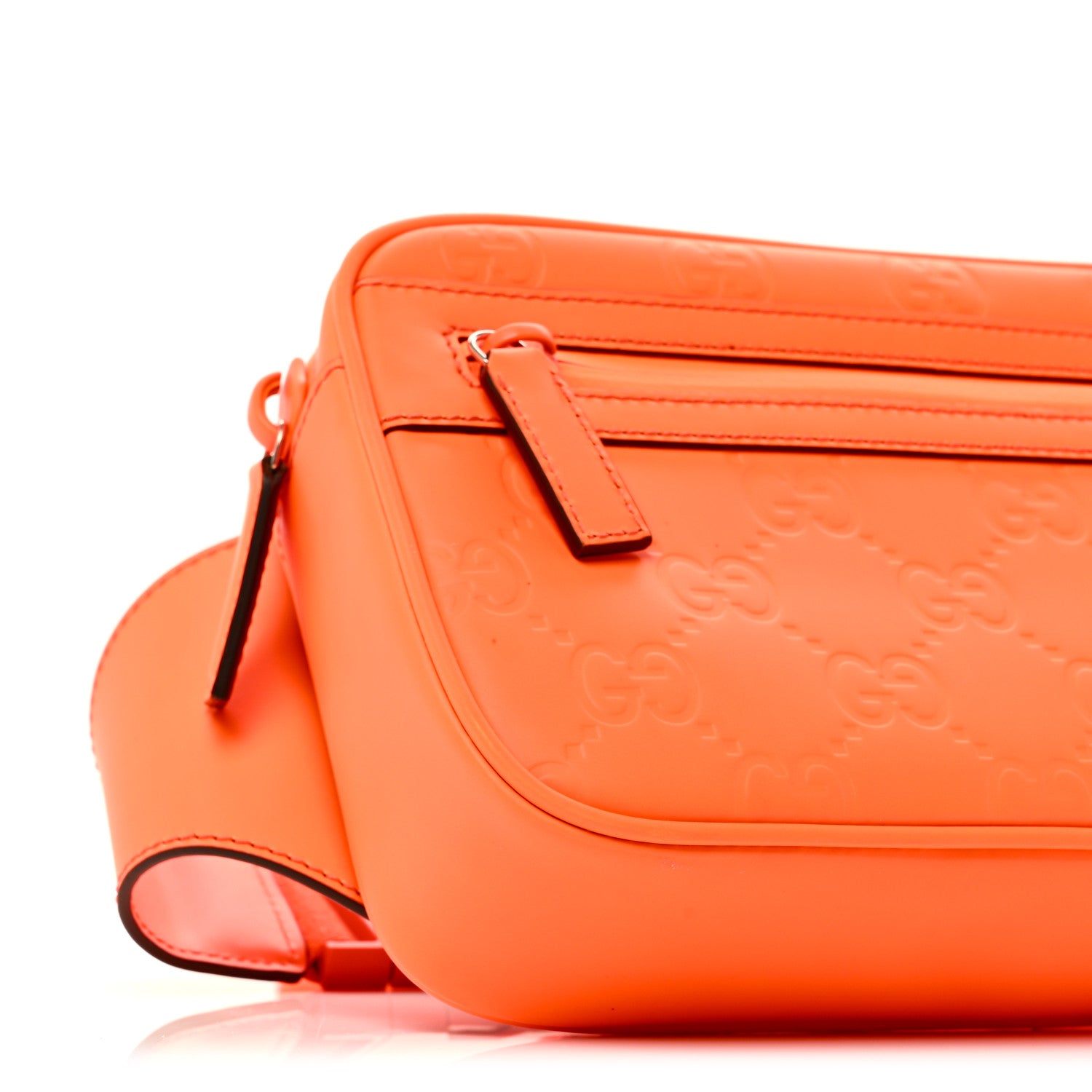 Gucci Rubber Effect Monogram GG Belt Bag New Orange Fluo 9 of 10
