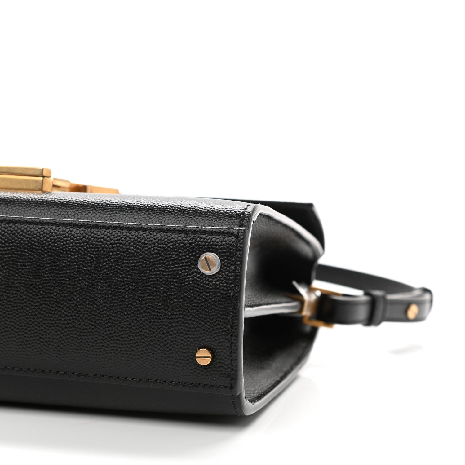 Saint Laurent Grain de Poudre Mini Classic Monogram Cassandra Top Handle Black 10 of 10