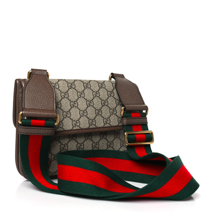 Gucci GG Supreme Monogram Web Small Neo Vintage Double Flap Messenger Bag Beige New Acero 3 of 9