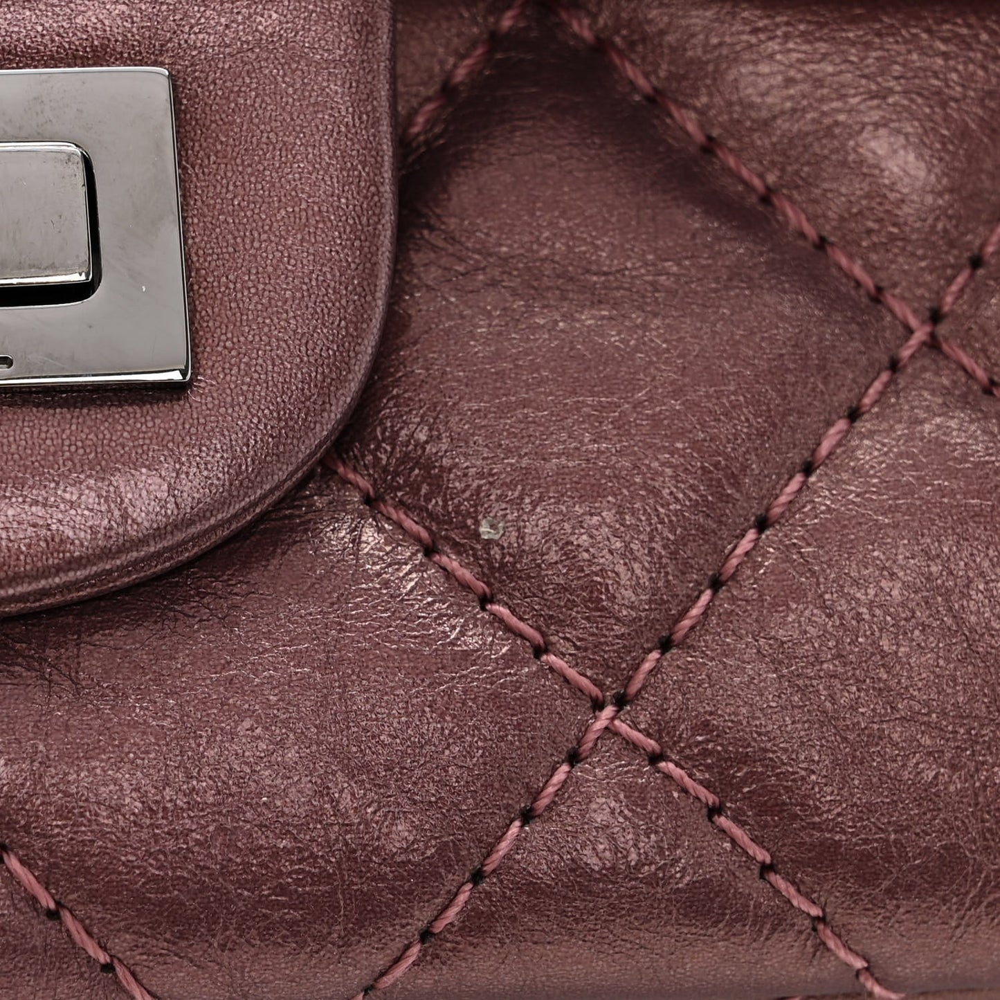 Metallic Aged Calfskin Quilted 2.55 Reissue 226 Flap Rose Fonce