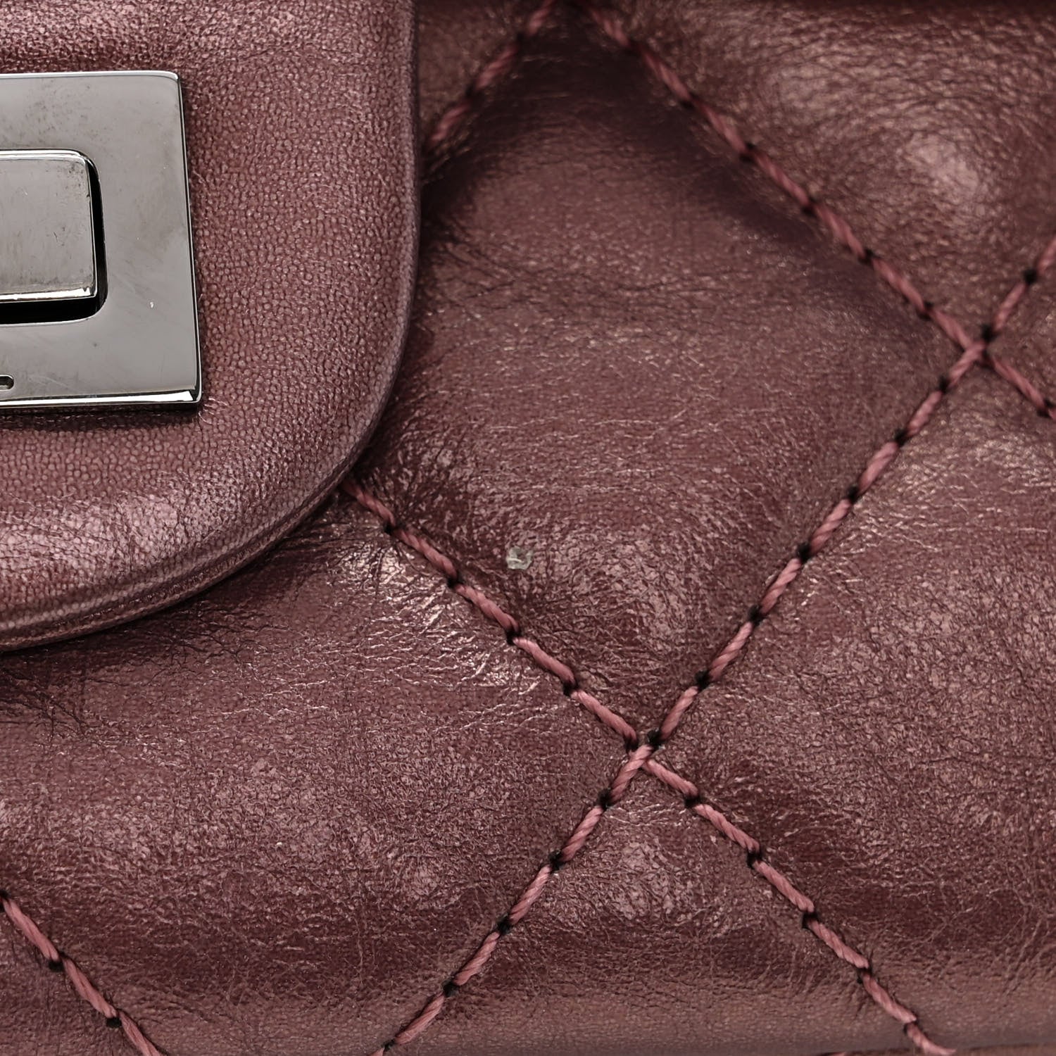 Chanel Metallic Aged Calfskin Quilted 2.55 Reissue 226 Flap Rose Fonce 12 of 12