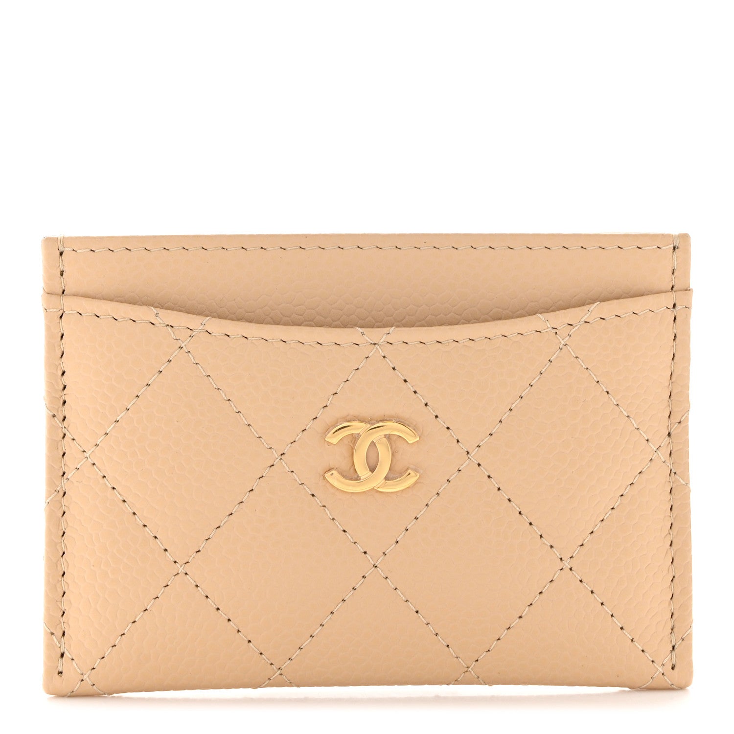 Chanel Caviar Quilted Card Holder Beige 1 of 9