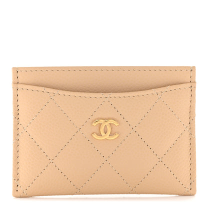 Chanel Caviar Quilted Card Holder Beige 1 of 9