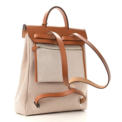 Hermes Vache Hunter Criss Viking Herbag a Dos Retourne Backpack Ecru Beige Naturel 3 of 9